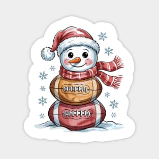 Football Snowman Christmas Magnet