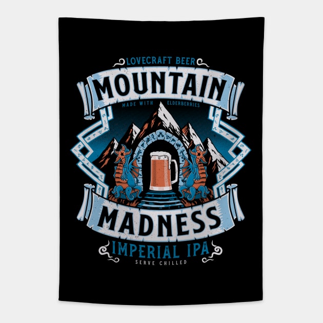 Mountain Madness - Vintage Distressed Horror - Lovecraft Beer Tapestry by Nemons