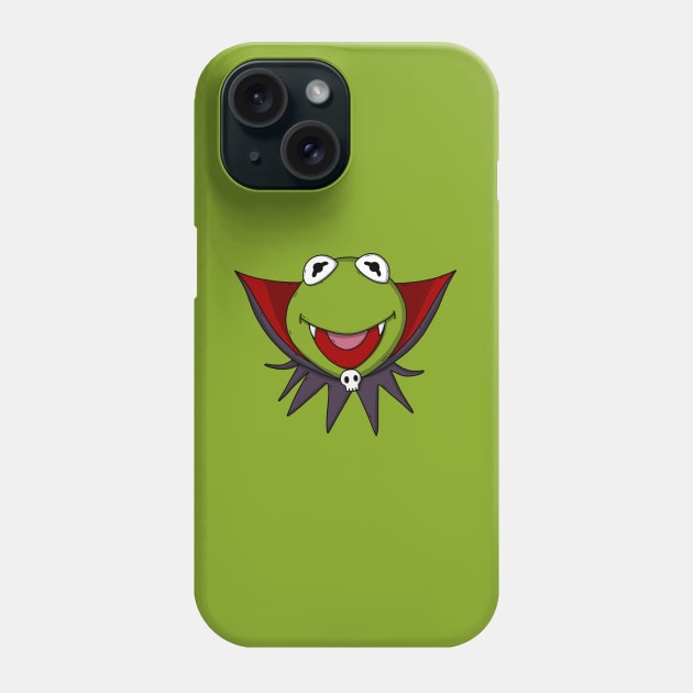 Halloween Vampire Kermit Phone Case by Luna Illustration