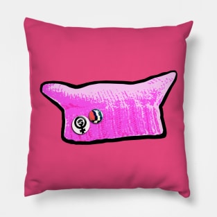 Pussy Hat with Buttons Pillow