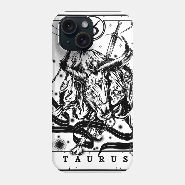Taurus Zodiac Tarot Phone Case by Scottconnick