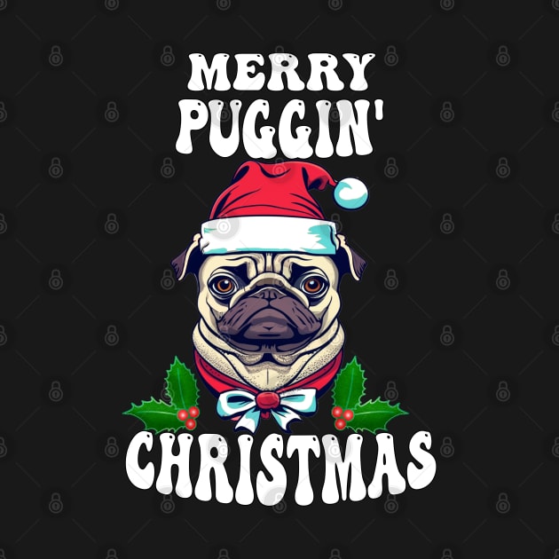 Pug Funny Merry Puggin Christmas by tamdevo1