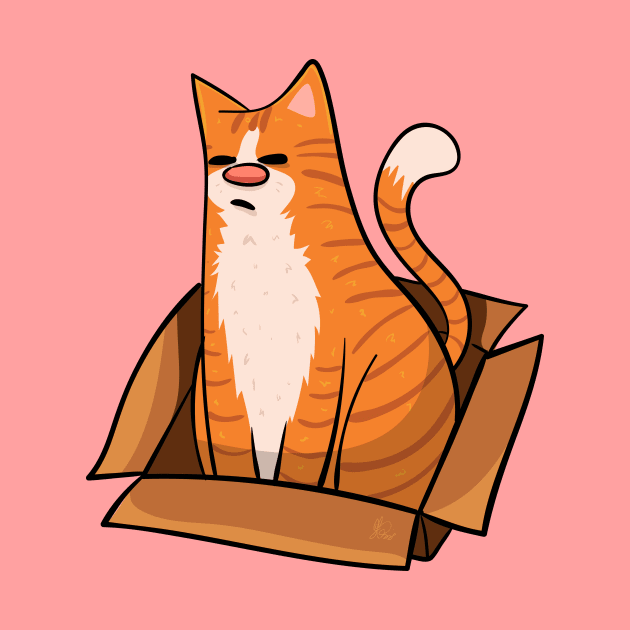 Ginger Cat in a Box by KPrimeArt