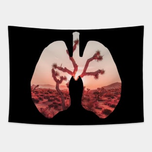 Desert Sun Set in Lungs Design Tapestry