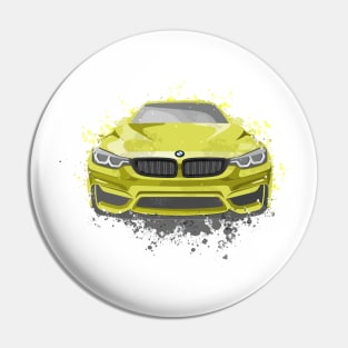 Sports Car Illustration Pin