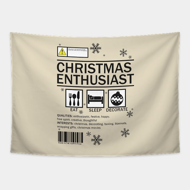 Christmas enthusiast label Tapestry by hoddynoddy