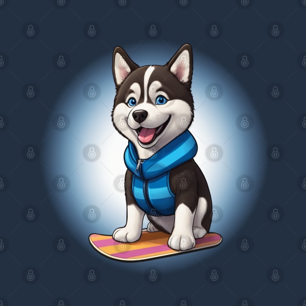 Power Husky Snowboarder by nicecorgi