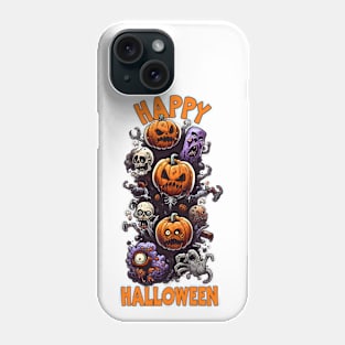 Scary Pumpkins And Skulls, Spooky, Horror, Halloween Phone Case