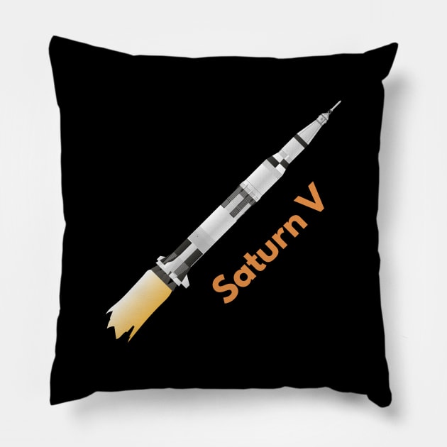 Space Rocket Saturn V Pillow by NorseTech