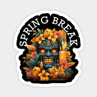 Tiki Tropical Vacation - Spring Break (White Lettering) Magnet