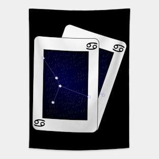 Cancer Zodiac Sign Card Tapestry