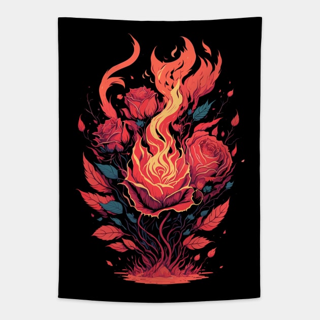 Burning Roses Tapestry by craftydesigns