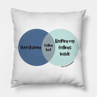 Venn Diagram 2023 Feeling Bad Oversharing vs. Keeping my feelings inside Pillow