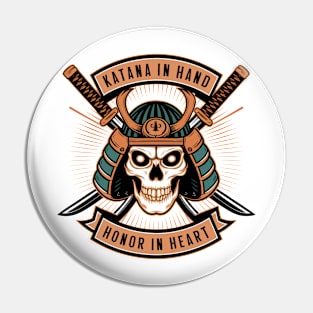 Skull samurai Pin