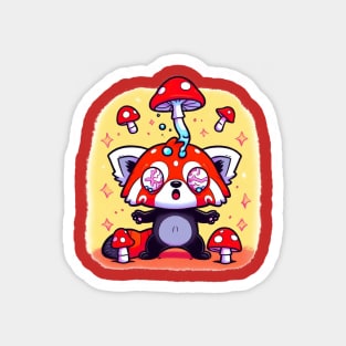 Trippy Red Panda Adventure Magnet