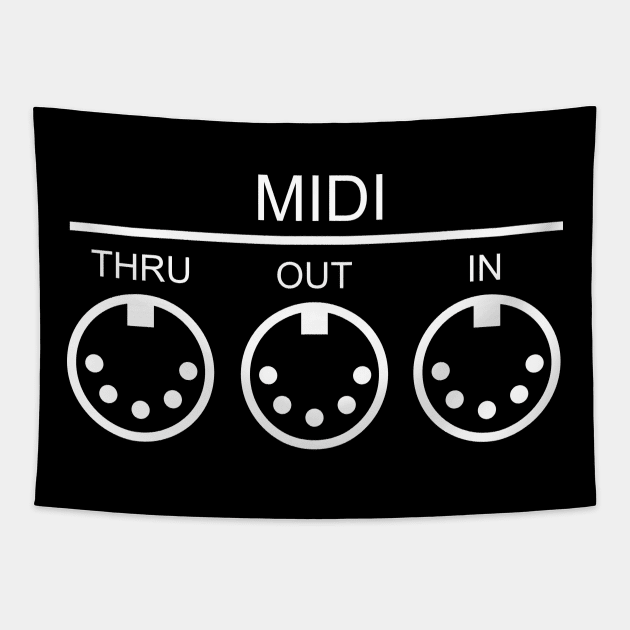 Midi Ports (White) Tapestry by squareversesine