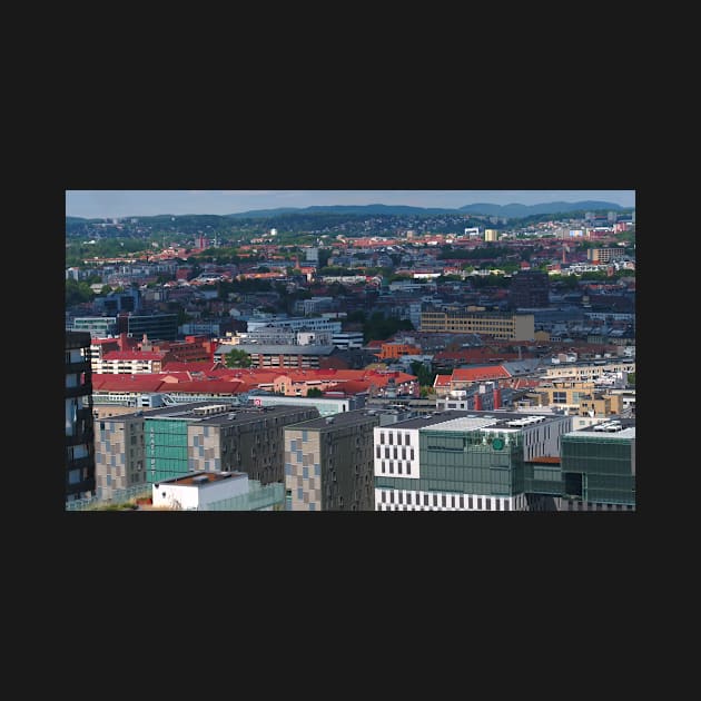 Oslo city aerial view Norway by alexrow