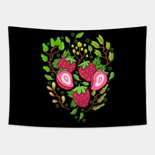 Strawberry Floral Tapestry