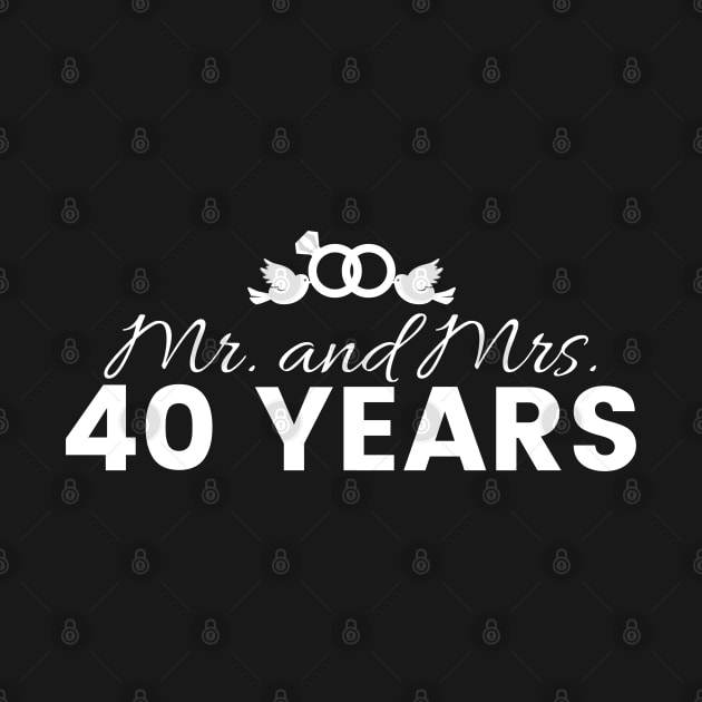 40th Wedding Anniversary Couples Gift by Contentarama