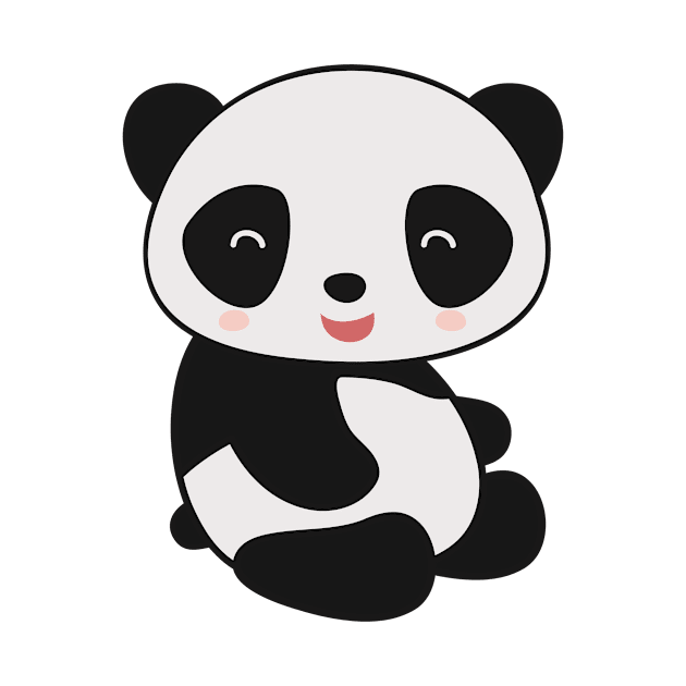 Cute Chubby Panda Bear Graphic Illustration by New East 