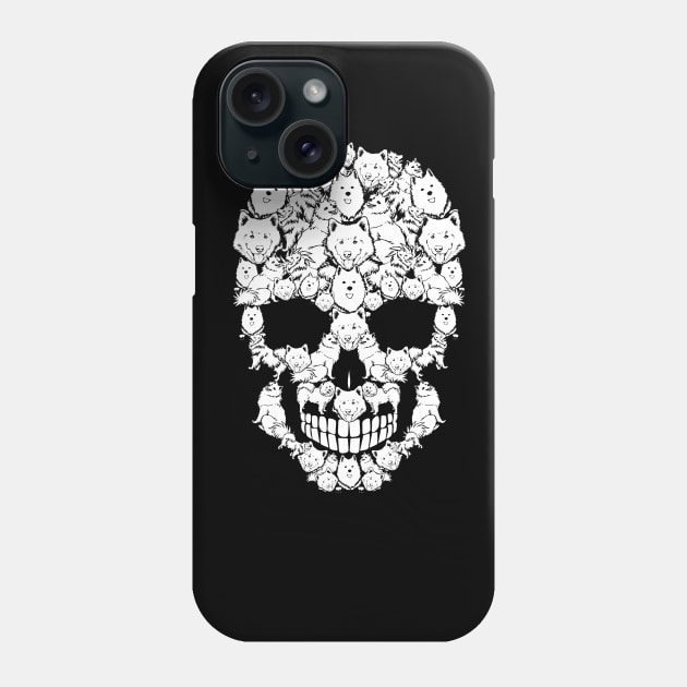 American Eskimo Dog Skull Funny Halloween Costume Family Phone Case by Maccita