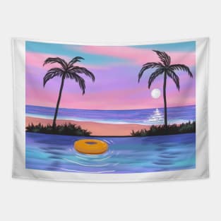 Pool Sunset Tapestry