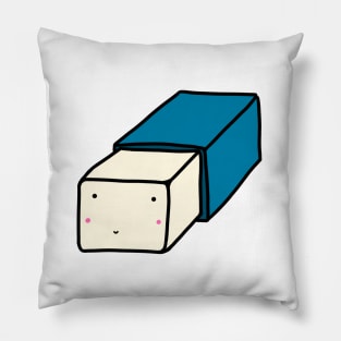 Cute white and Blue eraser Pillow