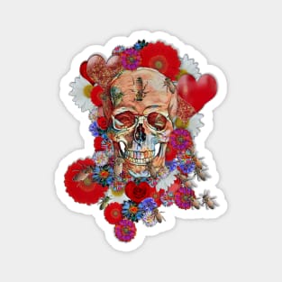 Skull Flower Power II Magnet