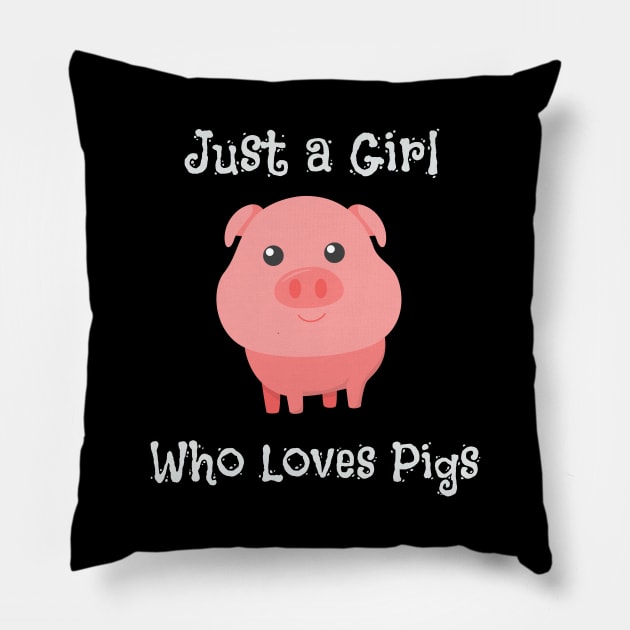 Just a Girl Who Loves Pigs Cute Baby Pig Piglet Pillow by theperfectpresents