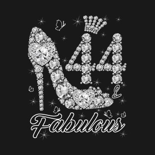 44 And Fabulous Funny 44th Birthday 44 Years Old Diamond Shoes T-Shirt