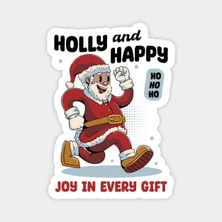 Joyful Santa Christmas Magnet