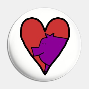 My Purple Pig Valentines Day Pin