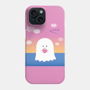 Gordie the Ghost (sunset) | by queenie's cards Phone Case