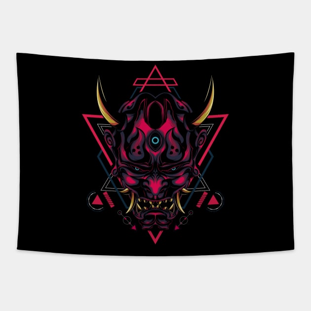 The Devil of hannya mask Tapestry by secondsyndicate