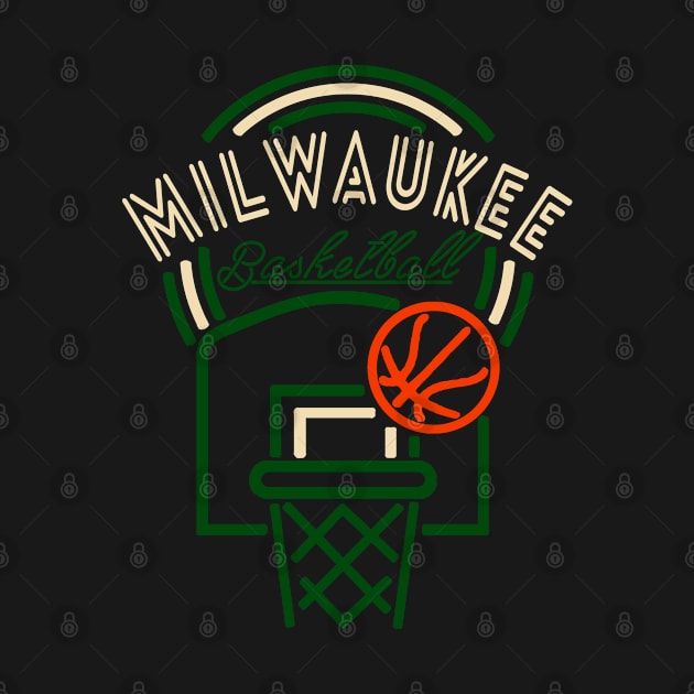 Neon Milwaukee Basketball by MulletHappens