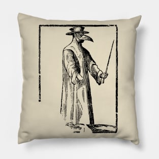 Plague Doctor ∆∆∆ Vintage Illustration Design Pillow