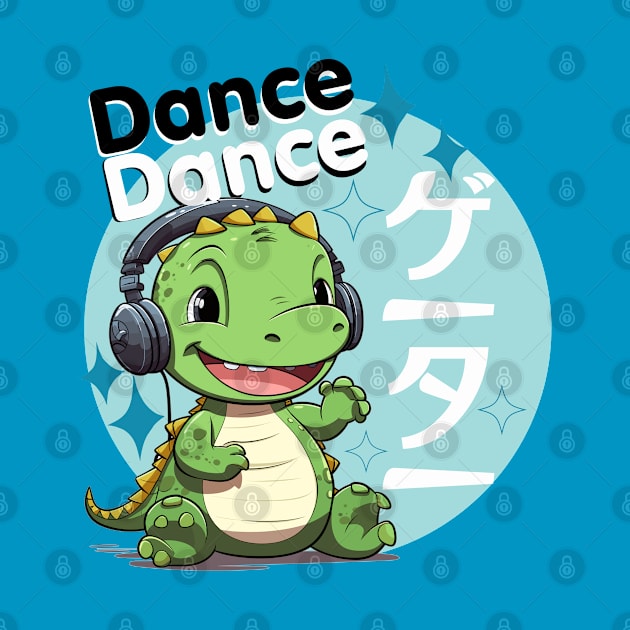 Cute Dancing Baby Kawaii Alligator by WarFX Designs