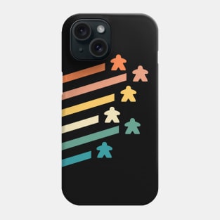 Retro Meeple Colors Board Games and Meeples Addict Phone Case