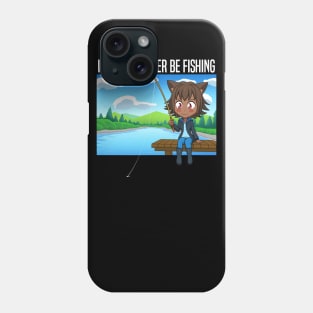 I Would Rather Be Fishing - Chibi Cat Girl Phone Case