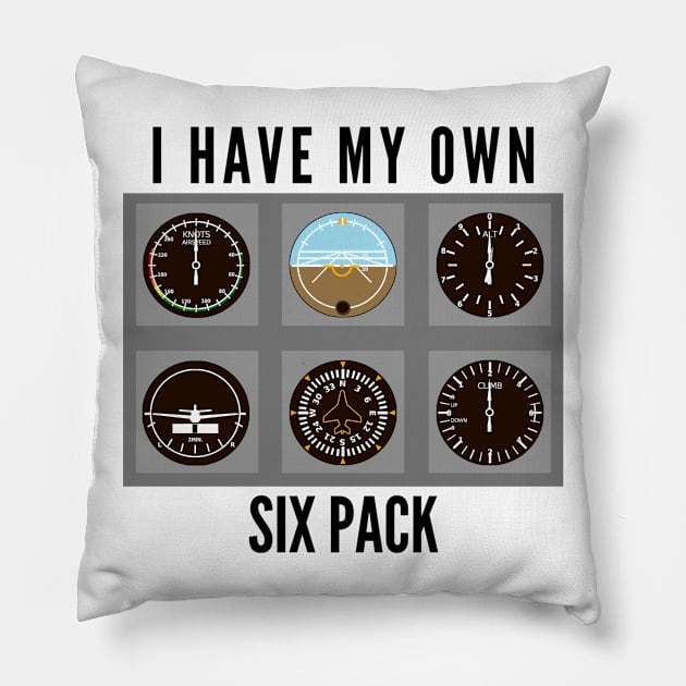 I Have My Own Six Pack // Airplane Pilot Pillow by CorrieMick