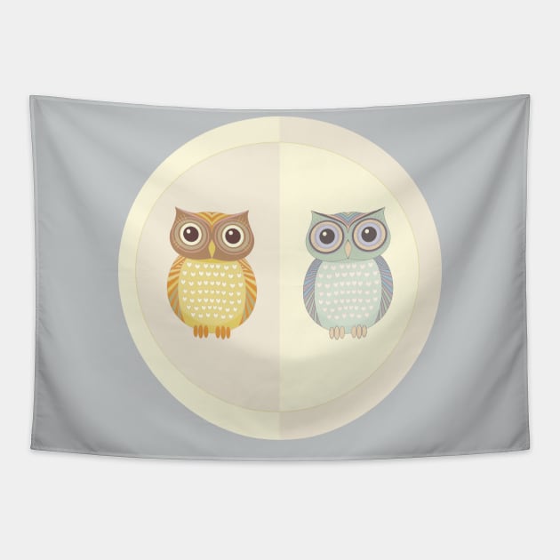 Two Owls Tapestry by JeanGregoryEvans1