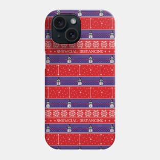 Snowcial Distancing - Funny Christmas Thanksgiving 2020 Ugly Fairisle Sweater Phone Case