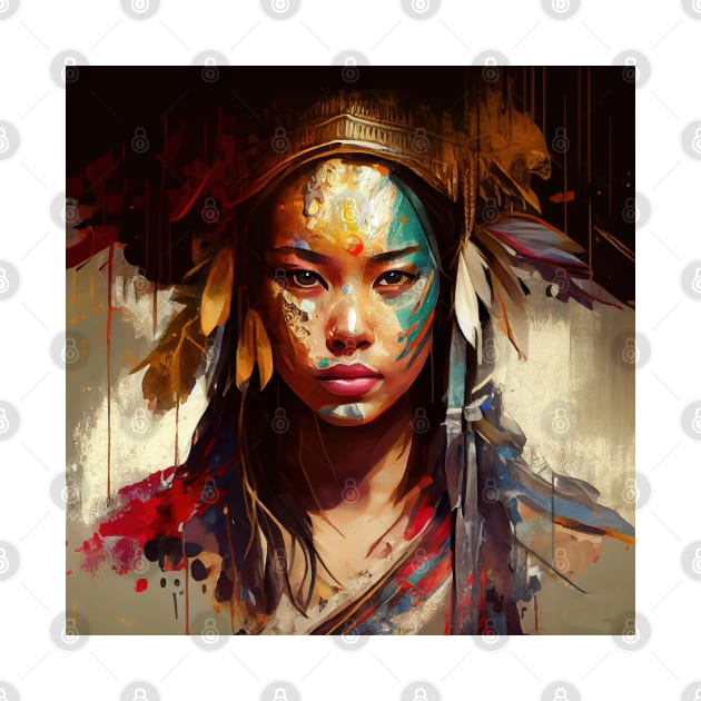 Powerful Asian Warrior Woman #3 by Chromatic Fusion Studio