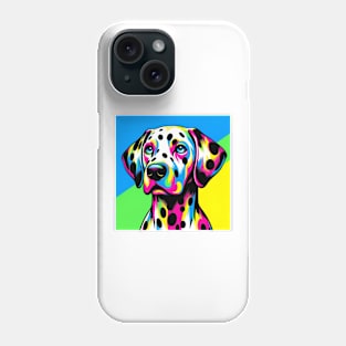 Neon Dalmatian Dog Portrait Sticker T-shirt Phone Case