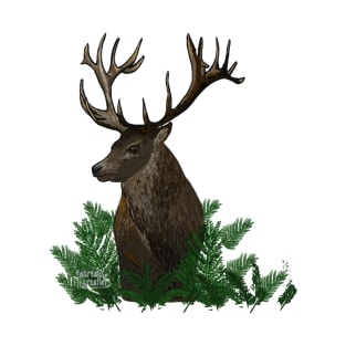 Deer in a forest of ferns T-Shirt