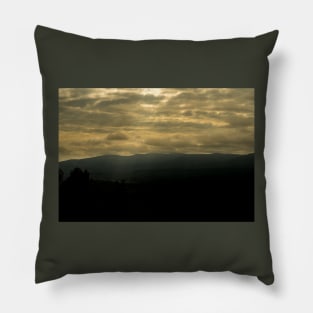 Golden Sun Mountains Pillow