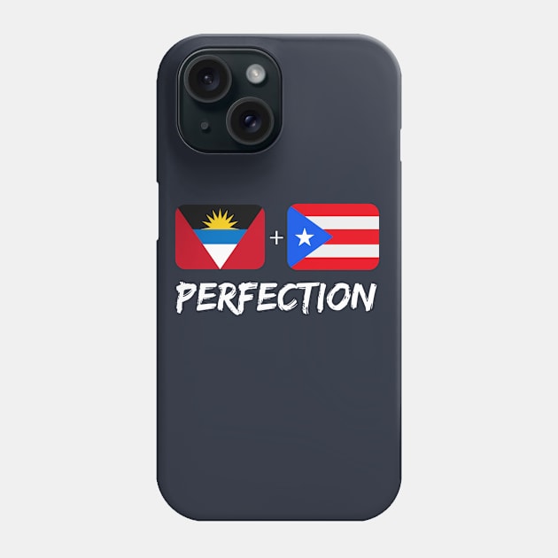 Antiguan Plus Puerto Rican Perfection Mix Flag Heritage Gift Phone Case by Just Rep It!!