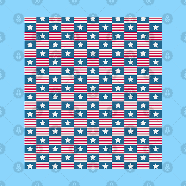 Pattern- USA colored stars and stripes pattern Design by best-vibes-only