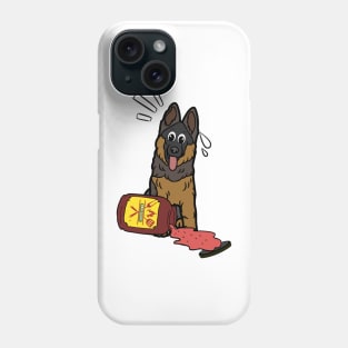 Funny guard Dog spilled BBQ sauce Phone Case