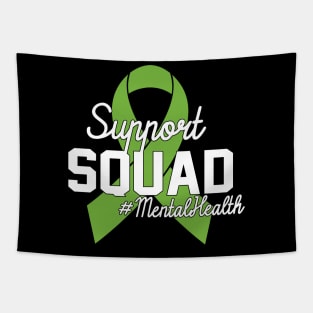 Support Squad Mental Health Awareness Lime Green Ribbon Tapestry